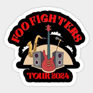 Foo Fighters Tour 2024 T shirt Red Sticker